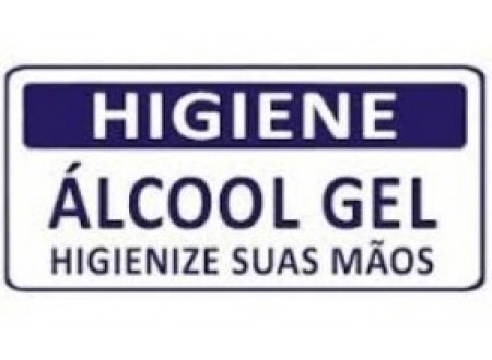 PLACA SINALIZAÇÃO HIGIENIZE SUAS MÃOS COM ÁLCOOL GEL